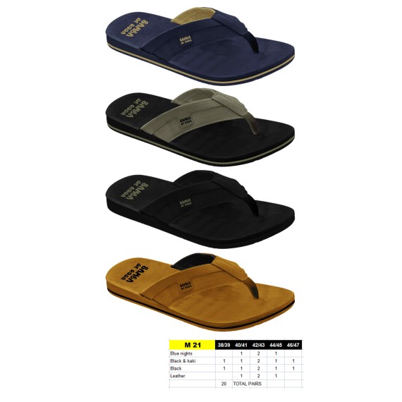Tongs tissu - du 38 au 47 - 4 couleurs - 20 paires